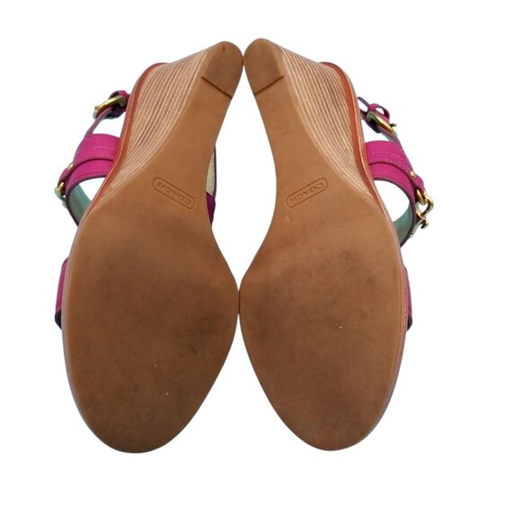 LIKE NEW - Coach Pam Semi Matte Leather Wedges - SIZE 9B - Picture 5 of 6